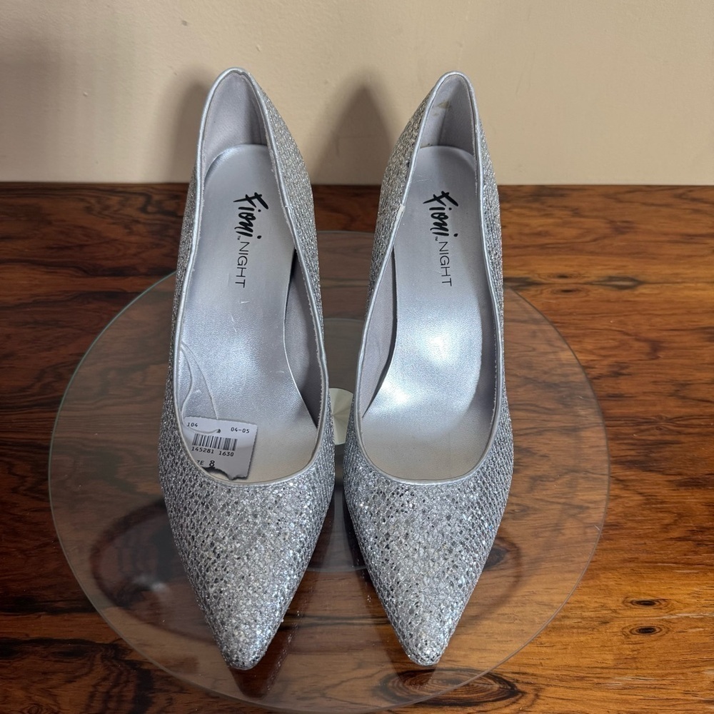 Fiona silver sparkly glittery heels size 8